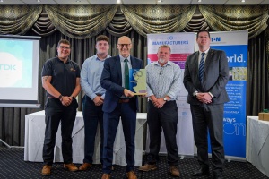 International Trader of the Year, sponsored by TDK. Winner: CMTG, received by Peter Morrish, Quinten John, Cameron Smart and Graham Karslake. Presented by Tim Puttick