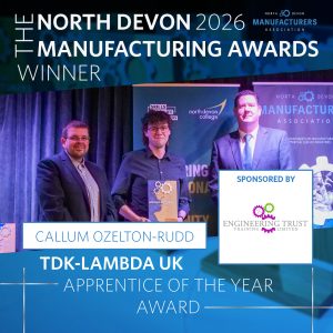 manufacturing awards celebrations people receiving hand-made trophies at annual North Devon Manufacturing Awards