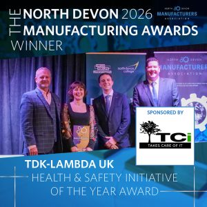 manufacturing awards celebrations people receiving hand-made trophies at annual North Devon Manufacturing Awards