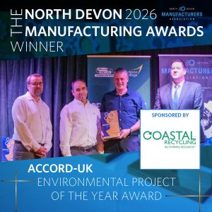 manufacturing awards celebrations people receiving hand-made trophies at annual North Devon Manufacturing Awards