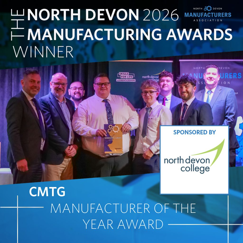 manufacturing awards celebrations people receiving hand-made trophies at annual North Devon Manufacturing Awards
