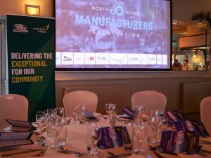 manufacturing awards celebrations people receiving hand-made trophies at annual North Devon Manufacturing Awards