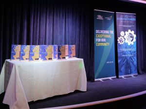manufacturing awards celebrations people receiving hand-made trophies at annual North Devon Manufacturing Awards
