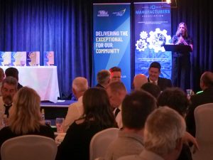 manufacturing awards celebrations people receiving hand-made trophies at annual North Devon Manufacturing Awards