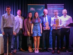 manufacturing awards celebrations people receiving hand-made trophies at annual North Devon Manufacturing Awards