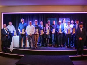 manufacturing awards celebrations people receiving hand-made trophies at annual North Devon Manufacturing Awards
